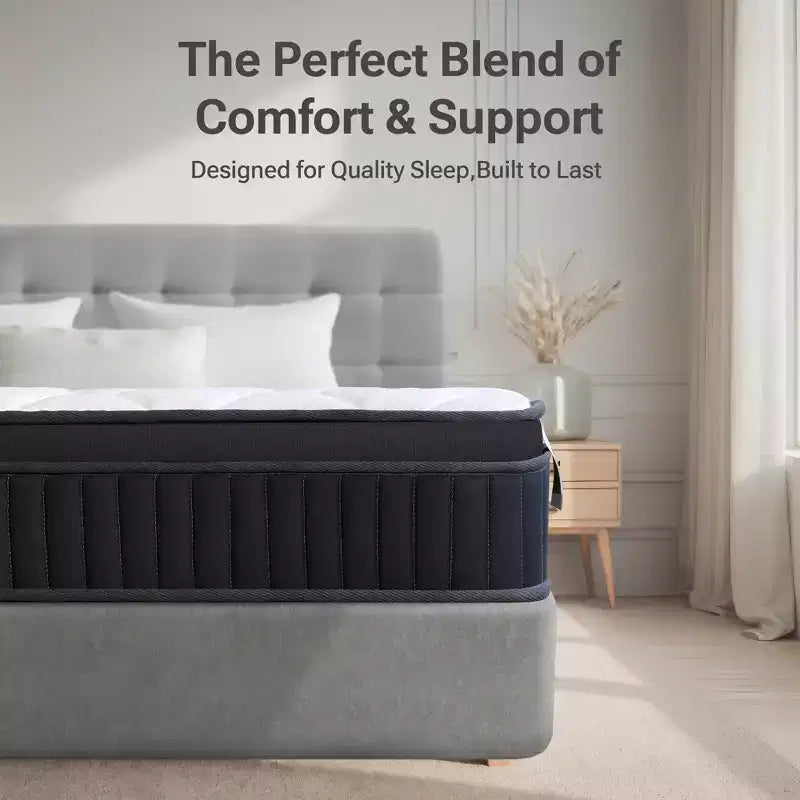 Matelas hybride Swedrea en mousse à mémoire de forme à gel rafraîchissant moyen certifié CertiPUR-US et Oeko TEX