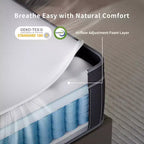 Matelas hybride Swedrea en mousse à mémoire de forme à gel rafraîchissant moyen certifié CertiPUR-US et Oeko TEX