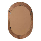Miroir mural encadré Storied Home Oval en bambou et rotin, naturel