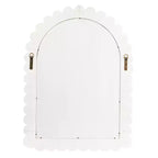 Miroir mural en bois avec motif festonné arqué, blanc