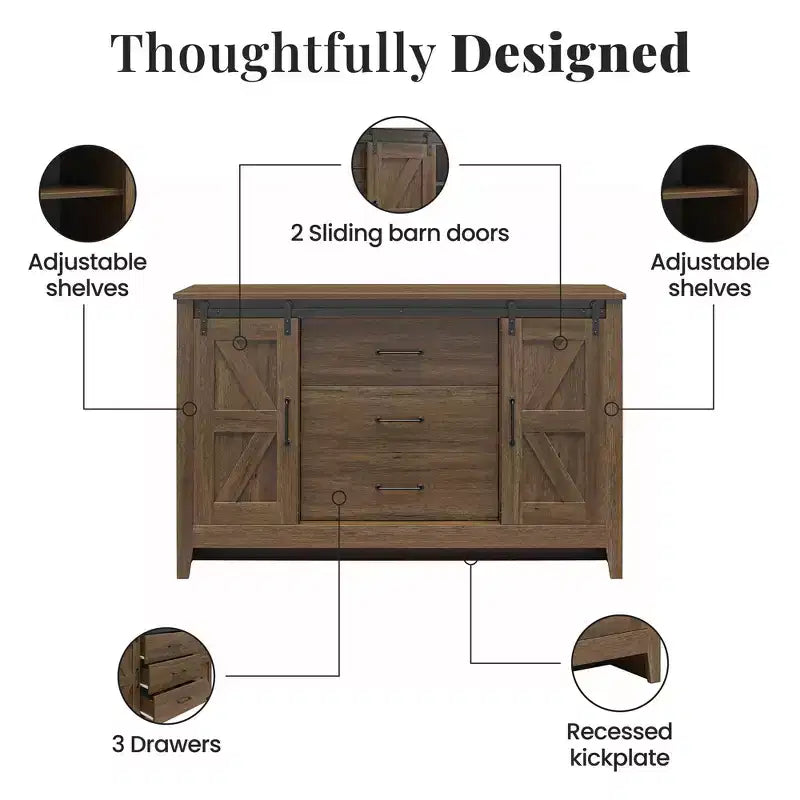 Commode 3 tiroirs/2 portes RealRooms Alton Farmhouse