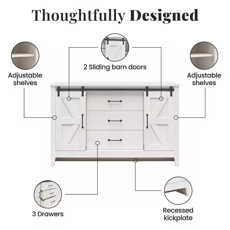 Commode 3 tiroirs/2 portes RealRooms Alton Farmhouse