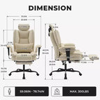 Chaise de bureau en cuir PU Fauteuil d'ordinateur avec soutien lombaire et dossier haut, Chaise de bureau ergonomique avec appui-tête relevable