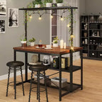 Kitchen Island with Storage, Bakers Rack, Island Table for Kitchen,3 Tier Microwave Stand Oven Shelf,Large Coffee Bar Table, Storage Shelf, 5 Hooks