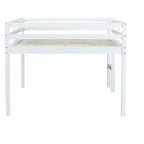 Lit mezzanine en bois d'hévéa MAYEERTY avec échelle de sécurité blanc