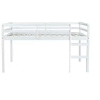 Lit mezzanine en bois d'hévéa MAYEERTY avec échelle de sécurité blanc
