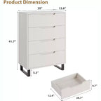 Commode à 4 tiroirs DobleePy 30 Blanc, Armoire de Rangement Haute Autonome, Commode Verticale pour Chambre, Placard, Entrée