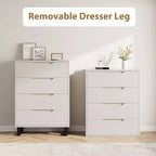 Commode à 4 tiroirs DobleePy 30 Blanc, Armoire de Rangement Haute Autonome, Commode Verticale pour Chambre, Placard, Entrée