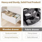 Commode à 4 tiroirs DobleePy 30 Blanc, Armoire de Rangement Haute Autonome, Commode Verticale pour Chambre, Placard, Entrée