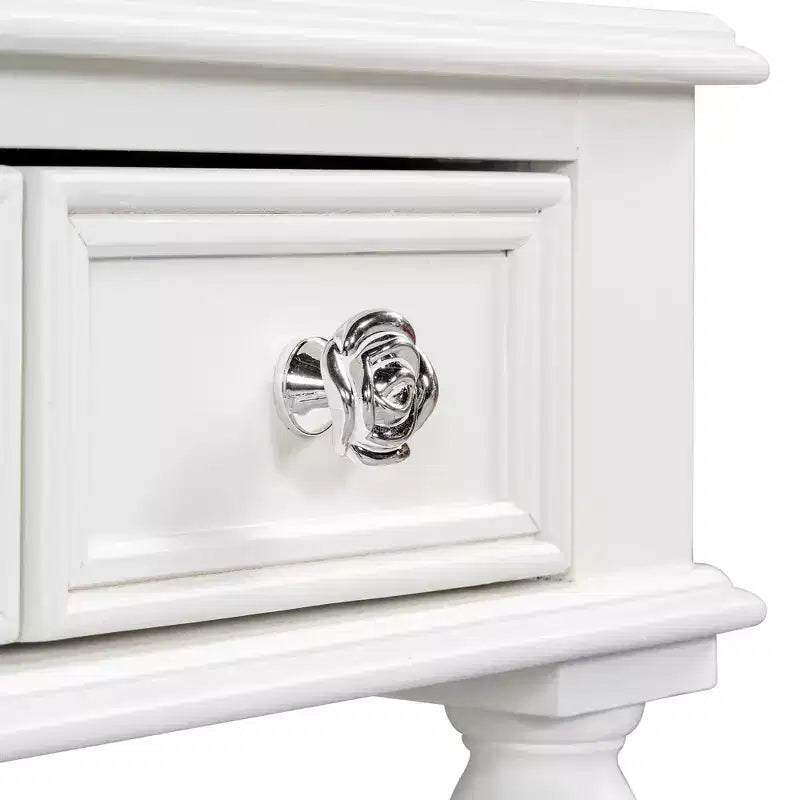Coiffeuse ModernLuxe avec miroir, tiroirs et plateau de rangement pour bijoux, table de maquillage blanche, coiffeuse peu encombrante