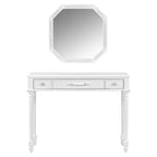 Coiffeuse ModernLuxe avec miroir, tiroirs et plateau de rangement pour bijoux, table de maquillage blanche, coiffeuse peu encombrante