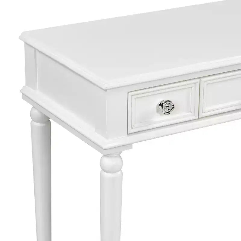 Coiffeuse ModernLuxe avec miroir, tiroirs et plateau de rangement pour bijoux, table de maquillage blanche, coiffeuse peu encombrante