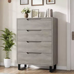 Tall 4-Drawer Dresser, Freestanding Vertical Storage Cabinet for Bedroom, Closet, Living Room, Hallway, or Entryway