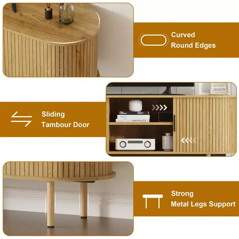 Meuble TV 70.1, console TV moderne avec compartiment de rangement et porte coulissante, meuble de divertissement pour jeux vidéo avec placard pour salon, chambre à coucher