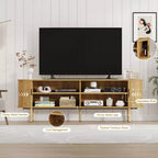 Meuble TV 70.1, console TV moderne avec compartiment de rangement et porte coulissante, meuble de divertissement pour jeux vidéo avec placard pour salon, chambre à coucher