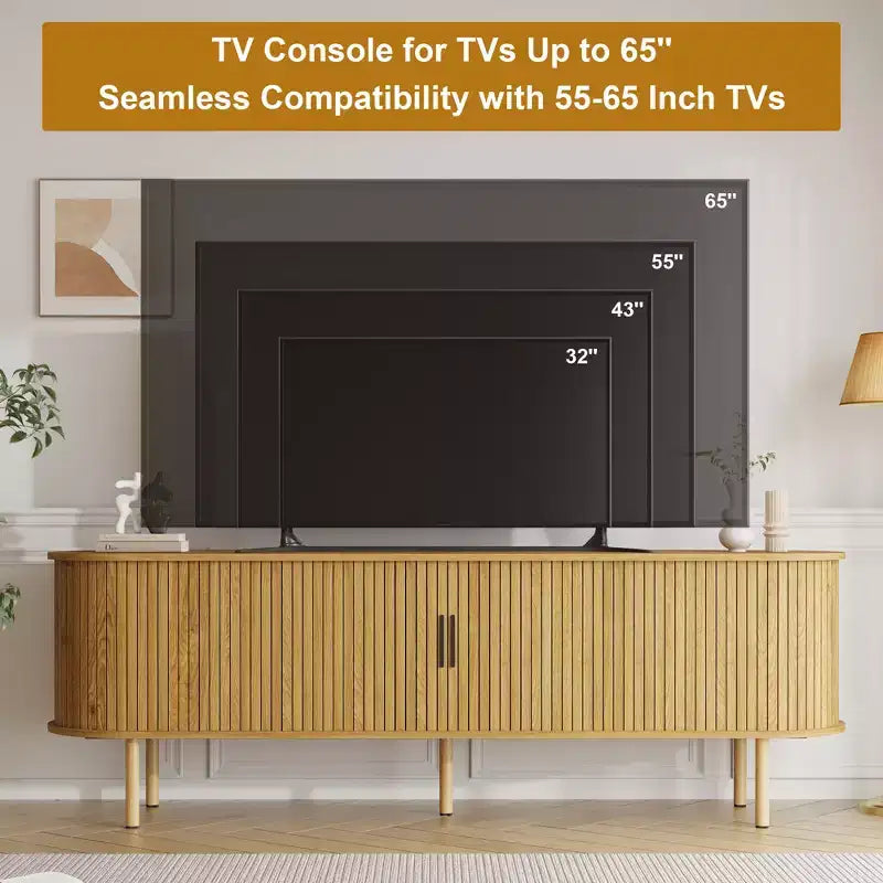 Meuble TV 70.1, console TV moderne avec compartiment de rangement et porte coulissante, meuble de divertissement pour jeux vidéo avec placard pour salon, chambre à coucher