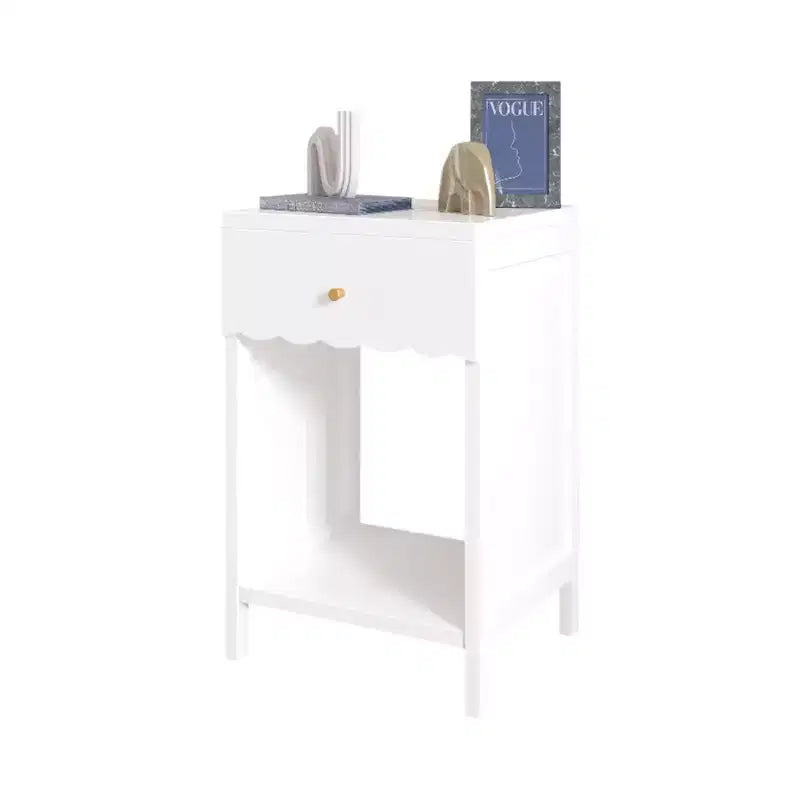Table de chevet pour enfants ModernLuxe, en bois, table d'appoint blanche, table de canapé avec tiroir