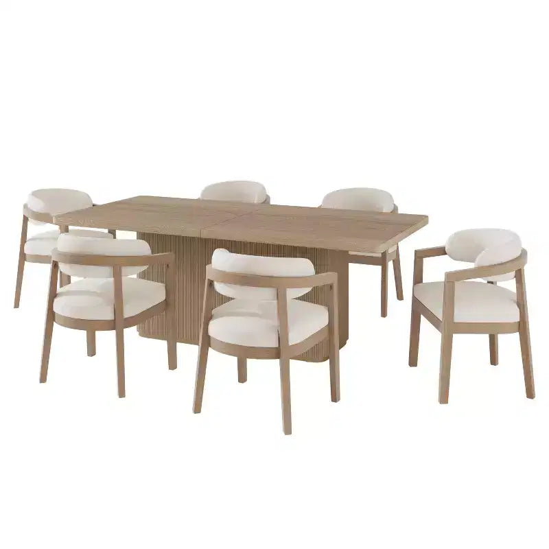 Ensemble de salle à manger rembourré Christopher Knight Home Ambessa moderne 7 pièces en bois d'hévéa