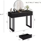 Coiffeuse avec miroir et lumières, Petite coiffeuse avec 2/5 tiroirs pour chambre à coucher, Coiffeuse de maquillage moderne avec 3 couleurs de lumières