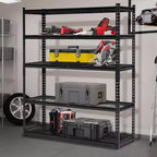 GustoWave Étagère de garage robuste à 5 niveaux, rangement de garage avec étagères réglables pour garde-manger de cuisine, sous-sol, noire