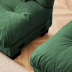 Canapé 2 places Cloud pour salon, canapé 2 places en chenille avec 2 coussins lombaires et 2 coussins décoratifs, chenille café clair