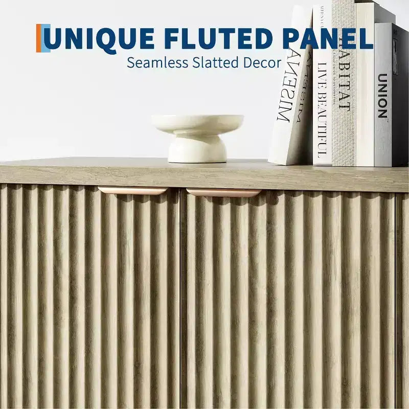 Buffet encastré Gustowave avec rangement, 4 portes et étagères réglables