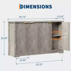 Buffet encastré Gustowave avec rangement, 4 portes et étagères réglables