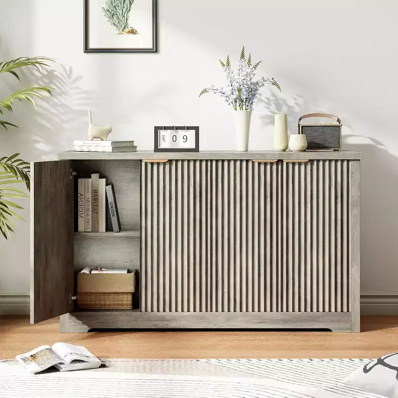 Buffet encastré Gustowave avec rangement, 4 portes et étagères réglables