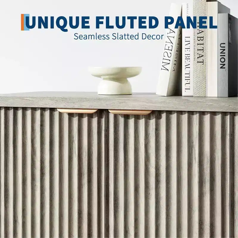 Buffet encastré Gustowave avec rangement, 4 portes et étagères réglables