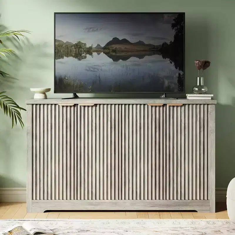 Buffet encastré Gustowave avec rangement, 4 portes et étagères réglables