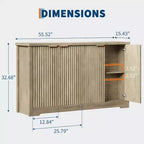 Buffet encastré Gustowave avec rangement, 4 portes et étagères réglables