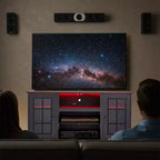 Meuble TV EROMMY avec porte en verre trempé pour téléviseurs jusqu'à 65 pouces
