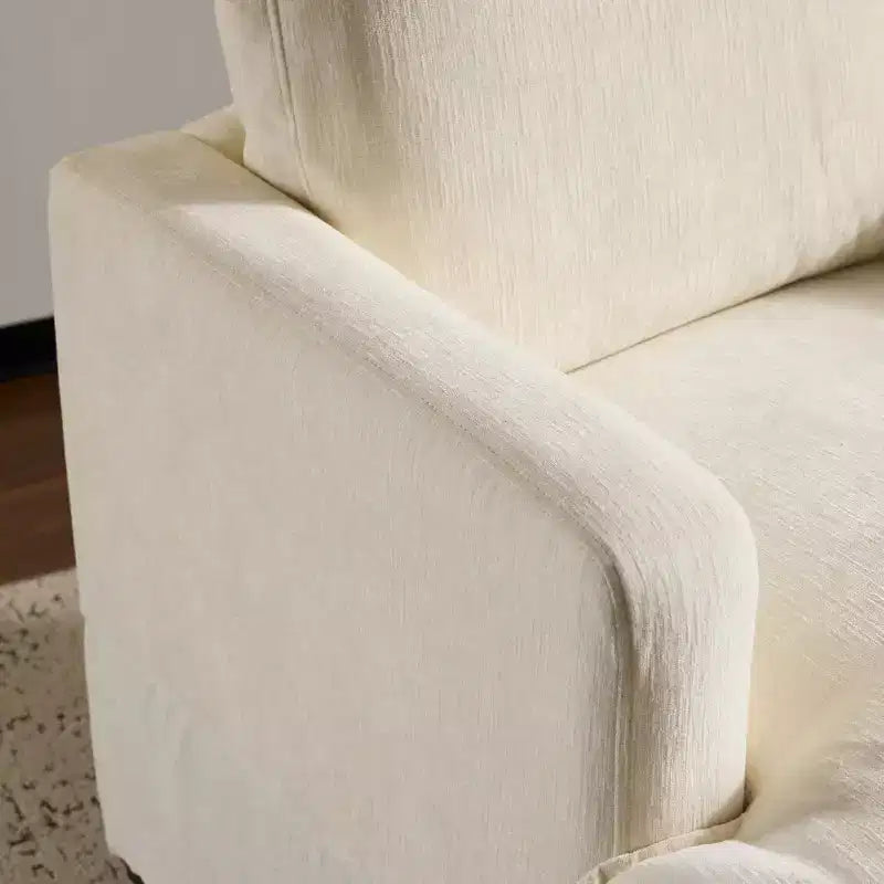 VINGLI Fauteuil Pivotant Mid-Century Moderne avec Coussins à Double Épaisseur, Canapé Simple Carré Confortable Rembourré pour Salon