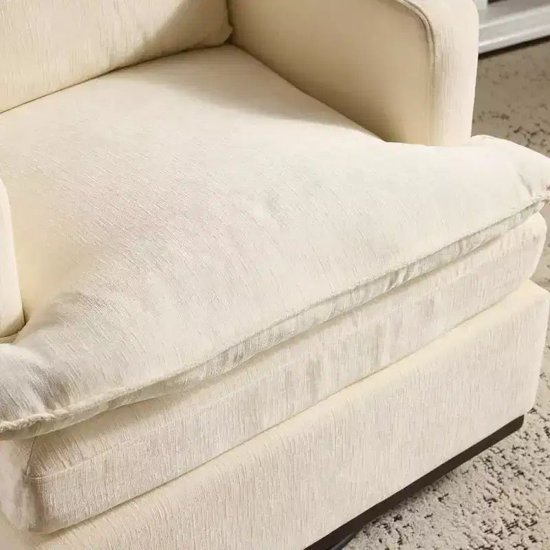 VINGLI Fauteuil Pivotant Mid-Century Moderne avec Coussins à Double Épaisseur, Canapé Simple Carré Confortable Rembourré pour Salon
