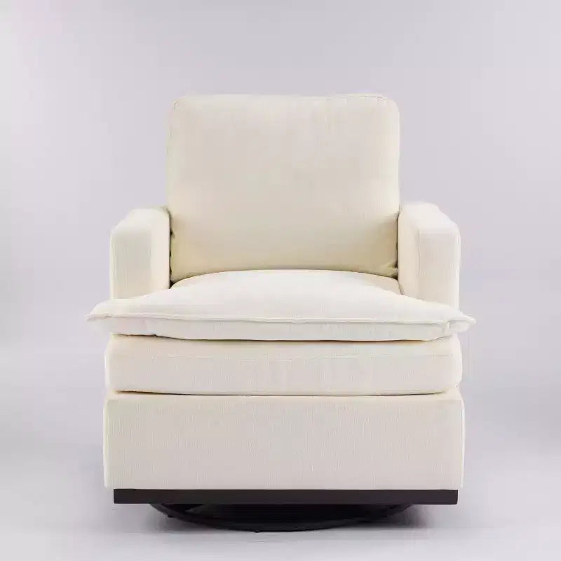 VINGLI Fauteuil Pivotant Mid-Century Moderne avec Coussins à Double Épaisseur, Canapé Simple Carré Confortable Rembourré pour Salon
