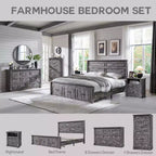 Mastgoal 57 Commode de Ferme avec 7 Tiroirs, Meuble de Rangement Rustique en Bois avec Colonne Romaine pour Chambre à Coucher
