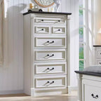Mastgoal 57 Commode de Ferme avec 7 Tiroirs, Meuble de Rangement Rustique en Bois avec Colonne Romaine pour Chambre à Coucher