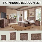 Mastgoal 57 Commode de Ferme avec 7 Tiroirs, Meuble de Rangement Rustique en Bois avec Colonne Romaine pour Chambre à Coucher