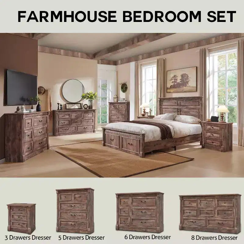 Mastgoal 57 Commode de Ferme avec 7 Tiroirs, Meuble de Rangement Rustique en Bois avec Colonne Romaine pour Chambre à Coucher