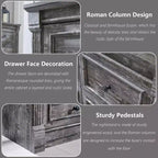 Mastgoal 57 Commode de Ferme avec 7 Tiroirs, Meuble de Rangement Rustique en Bois avec Colonne Romaine pour Chambre à Coucher