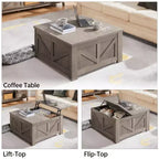 Table basse relevable en bois Yaheetech avec compartiments cachés pour salon ou réception