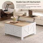 Table basse relevable en bois Yaheetech avec compartiments cachés pour salon ou réception
