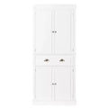 VINGLI 72-Inch White Storage Cabinets with Drawers, Freestanding Pantry Cabinets with Doors and Shelves Adjustable, Farmhouse Kitchen Pantry Cupboard