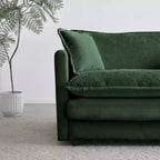 Canapé causeuse moderne en tissu pour salon, grand canapé 2 places rembourré à assise profonde avec 4 oreillers, en chenille beige