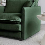 Canapé causeuse moderne en tissu pour salon, grand canapé 2 places rembourré à assise profonde avec 4 oreillers, en chenille beige