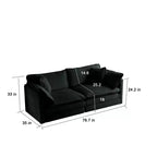 Canapé causeuse moderne en tissu pour salon, grand canapé 2 places rembourré à assise profonde avec 4 oreillers, en chenille beige