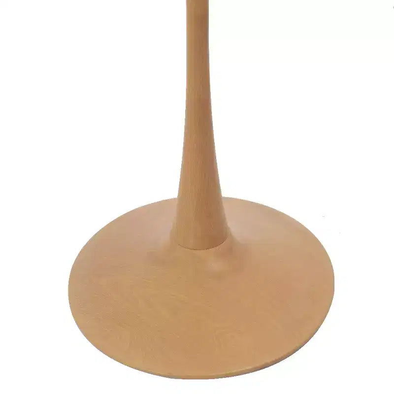 Table à manger ronde LeisureMod Bristol, plateau en MDF avec piètement en acier imitation bois naturel, table de cuisine et de salle à manger moderne, table d'appoint
