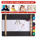 Table et ensemble de tabourets d'art CuisinSmart pour enfants, table d'activités en bois pour tout-petits avec bacs de rangement, bureau de dessin, artisanat en bois pour enfants
