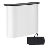 VEVOR Portable Tradeshow Podium Table, Display Exhibition Counter Stand Booth Fair with Wall,Foldable Promotion Retail Bar Table Pop Up Podium,White