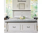 Mastgoal Queen Size Bed Frame with 51 Tall Headboard, 20 Roman Footboard, 2 Large Storage Drawers, No Box Spring Needed